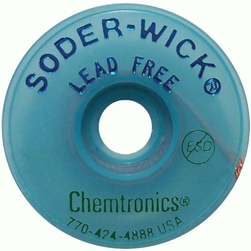 Chemtronics 40 - 1 - 5 Soder - Wick Lead - Free Sd, Size #1, .030" Esd 5' Spool MTESolutions