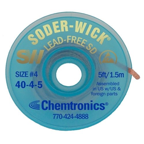 Chemtronics 40 - 4 - 5 Soder - Wick ESD - Safe Lead - Free Desolder Braid MTESolutions