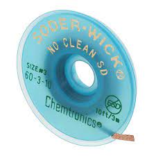 Chemtronics 60 - 3 - 10 SODER - WICK No - Clean Desoldering Braid, .060", 10' on ESD Safe Spool MTESolutions