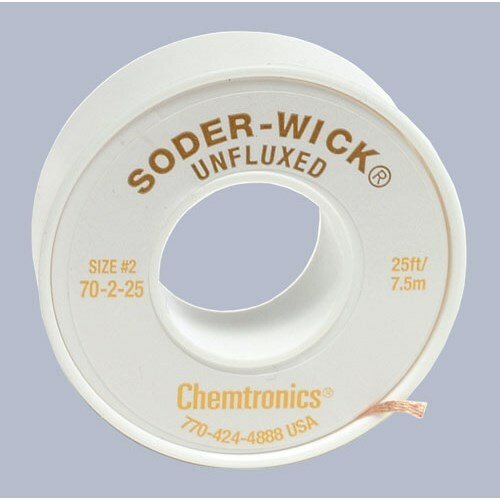 Chemtronics 70 - 2 - 25, Soder - Wick Unfluxed Desoldering Wick .06in, 25 ft MTESolutions