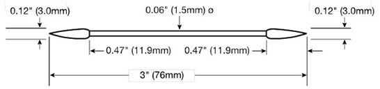 Chemtronics CCT2425, Micropoint Cottontip Swabs, 3 inch, 25 Swabs/Bag MTESolutions