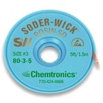 Chemtronics SW18035, Soder - Wick Rosin Flux Desoldering Wick 5 ft, 2.0mm, 25 bobbins MTESolutions