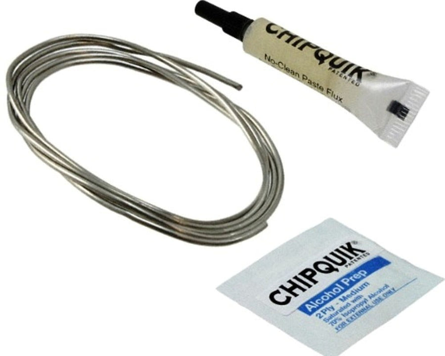 Chip Quik SMD1, SMD Removal Kit (Chip Quik Alloy 2.5ft, flux, alcohol pads) Leaded MTESolutions