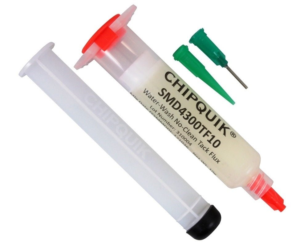 Chip Quik SMD4300TF10, Tack Flux in 10cc Syring, No - Clean, Water - Washable w/ Plunger & Tip MTESolutions