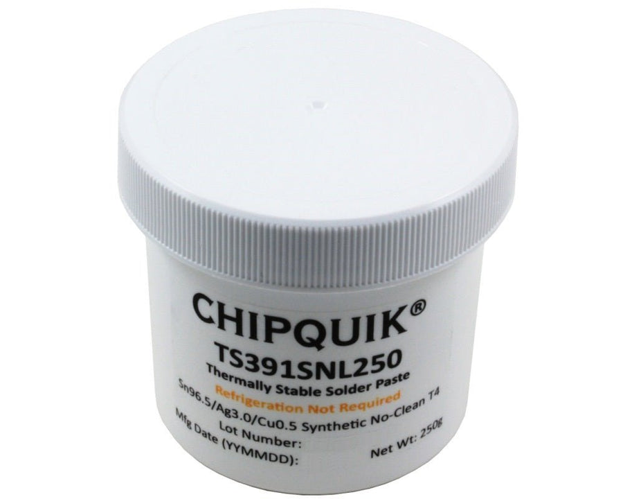 Chip Quik TS391SNL250, Thermally Stable Solder Paste, No - Clean Sn96.5/Ag3.0/Cu0.5 T4 (250g jar) MTESolutions