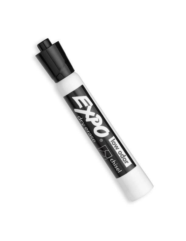 Columbia Cleanroom 700 - 9594 - BLA Black cleanroom dry erase marker, chisel tip - 12/CS MTESolutions