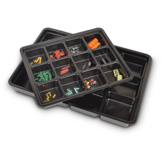 Corstat 13030 ESD Safe Kitting Trays 10 - 1/2 x 8 - 3/4 x 1 - 1/2 in, 12 cavities MTESolutions