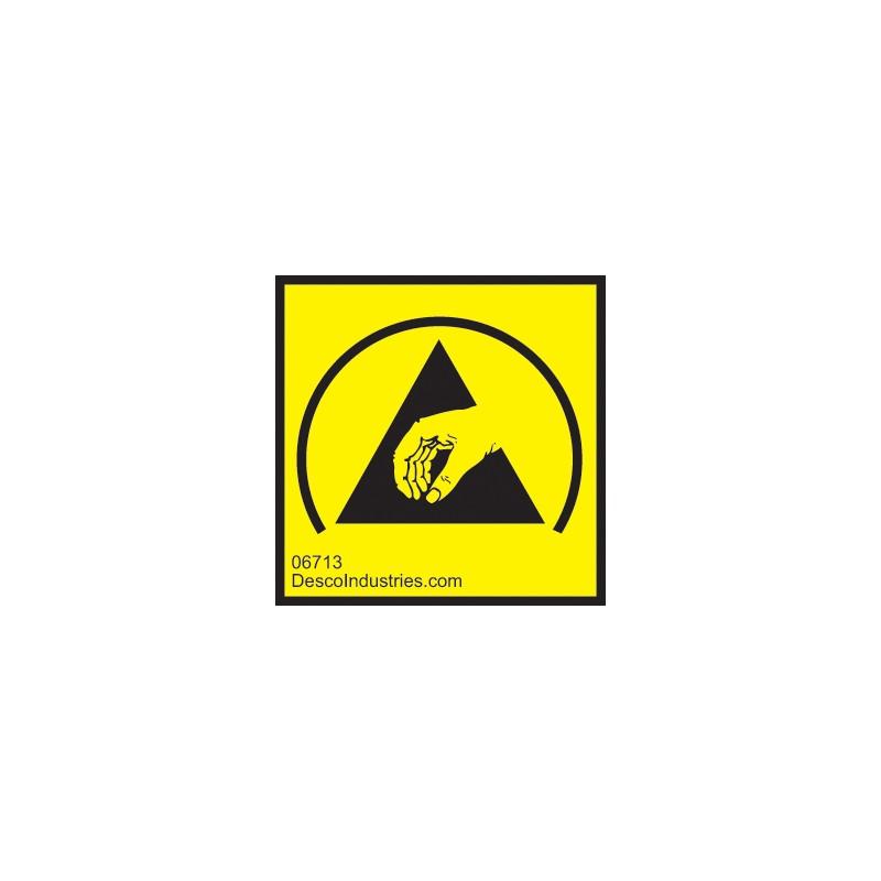Desco 06713 Esd Protective Symbol Permanent Label, 1"X1" 1000 Per Roll MTESolutions