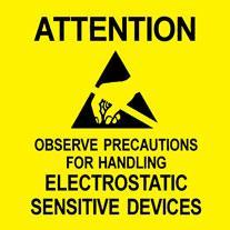 Desco 06730 Esd Attention Label, Rs - 471, Reusable, 2" X 2" MTESolutions