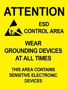Desco 06742 Esd Area Warning Signs, 5 Pack MTESolutions