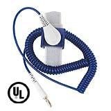 Desco 09100 Jewel Elastic Adjustable Wrist Strap Sapphire (Blue) With 6' Coil Cord MTESolutions