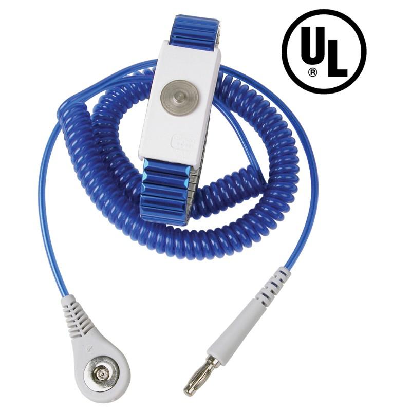 Desco 09198 Jewel Magsnap Adjustable Metal, Sapphire, 6' Coil Cord MTESolutions