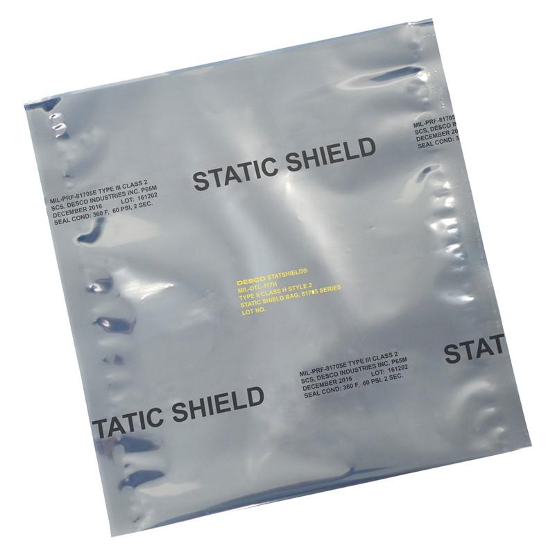Desco 12915 Static Shielding Bags, 8"X10", 81705 Series, Metal - In, 100/Pk MTESolutions