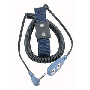 Desco, 19851, Dual - Wire Adjustable Wrist Strap w/ 4 MM Snaps, 12' Coil Cord MTESolutions