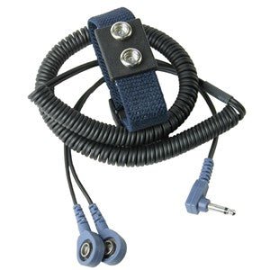 Desco 19860, DDual - Wire Adjustable Wrist Strap w/ 7 MM Snaps, 6' Coil Cord MTESolutions