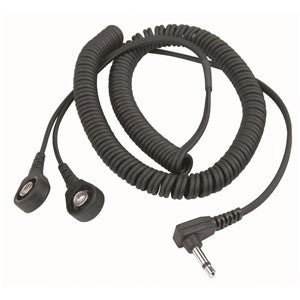 Desco 19868, Dual - Wire Coil Cord, 6 FT with 7 MM Studs, Right Angle Plug MTESolutions