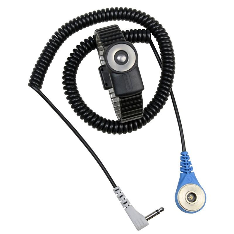 Desco 19903 Magsnap 360 Dual - Wire Metal Expansion Wristband, Small W/12' Coil Cord MTESolutions