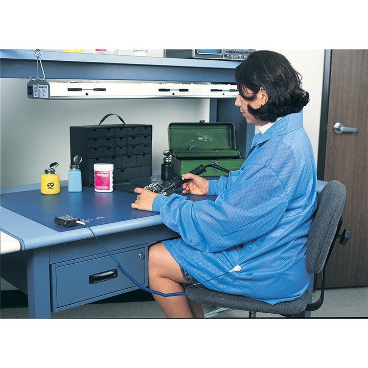 Desco 73651 Statshield ESD - Safe Teal Lab Coat W/Cuff, Small MTESolutions