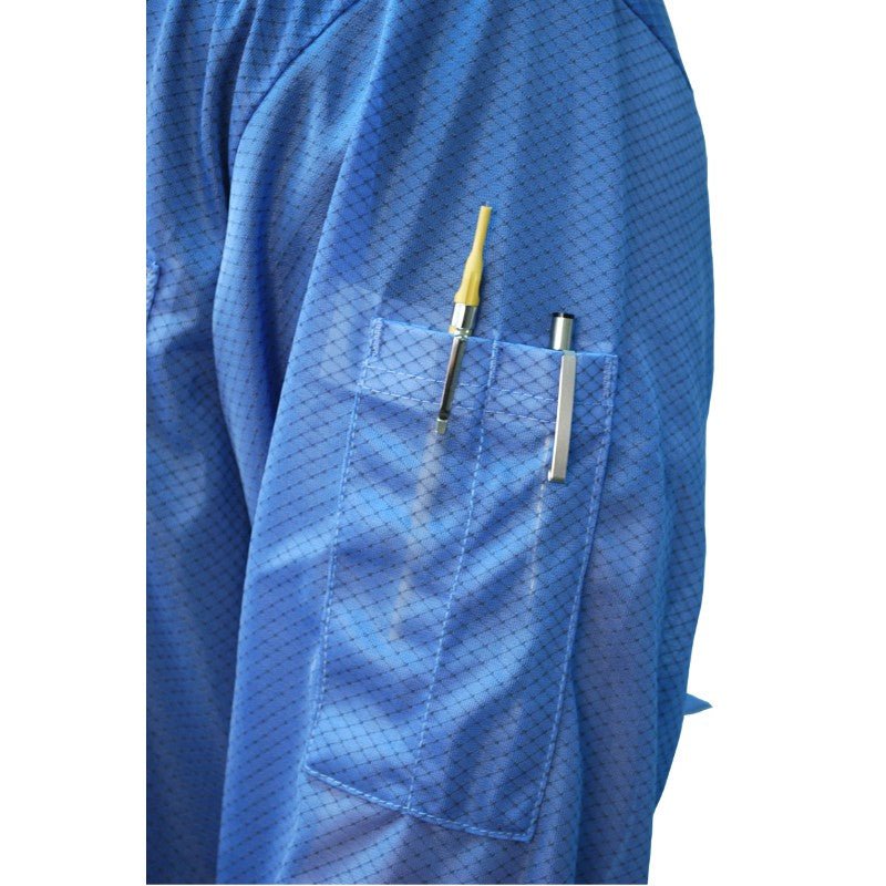 Desco 73750 Statshield Smock ESD - Safe Blue Jacket With Knitted Cuffs, Small MTESolutions