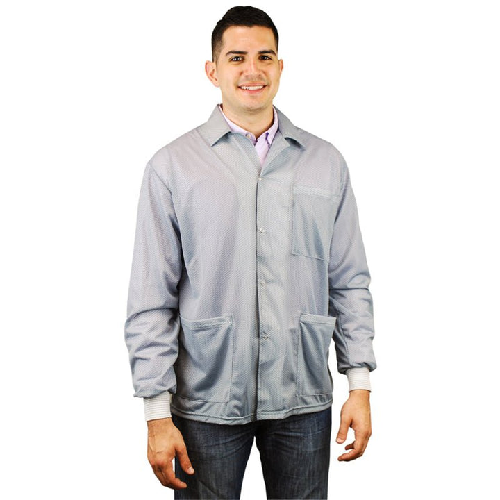 Desco 73775 - Statshield Smock, Jacket with Knitted Cuffs, Gray, X - Small MTESolutions