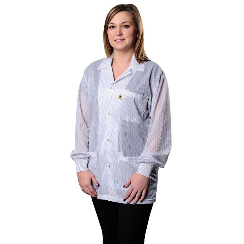 Desco 73834 Statshield Esd - Safe White Jacket W/ Cuff, X - Large MTESolutions