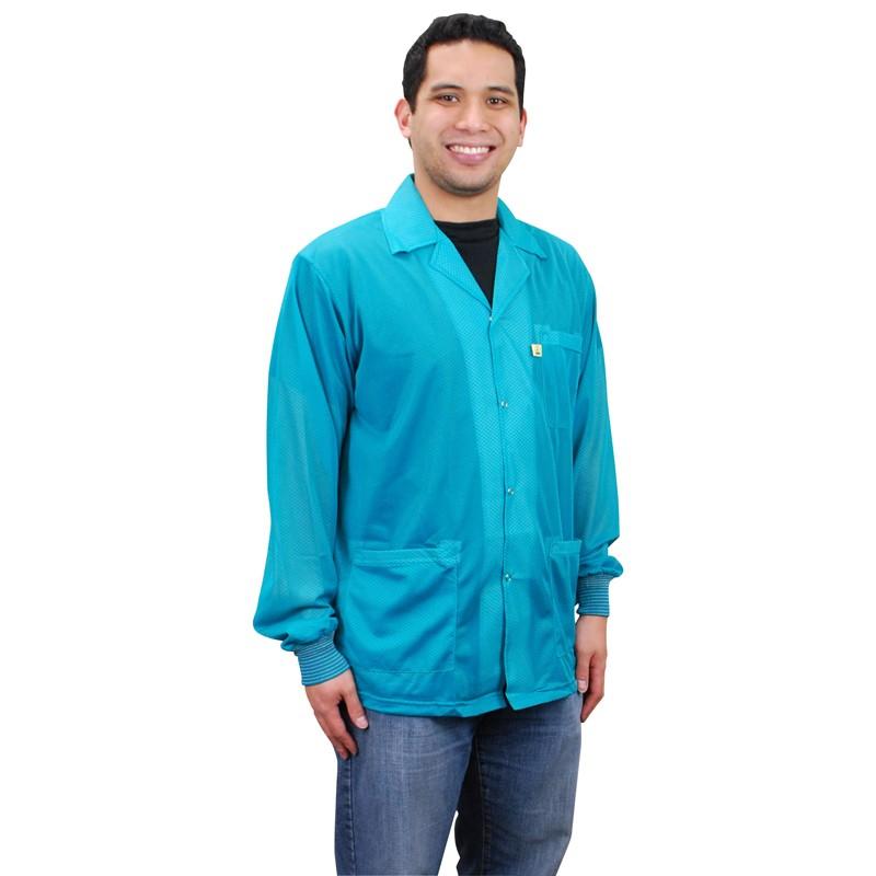 Desco 73855 Statshield Esd - Safe Teal Jacket W/ Cuff, 2X - Large MTESolutions