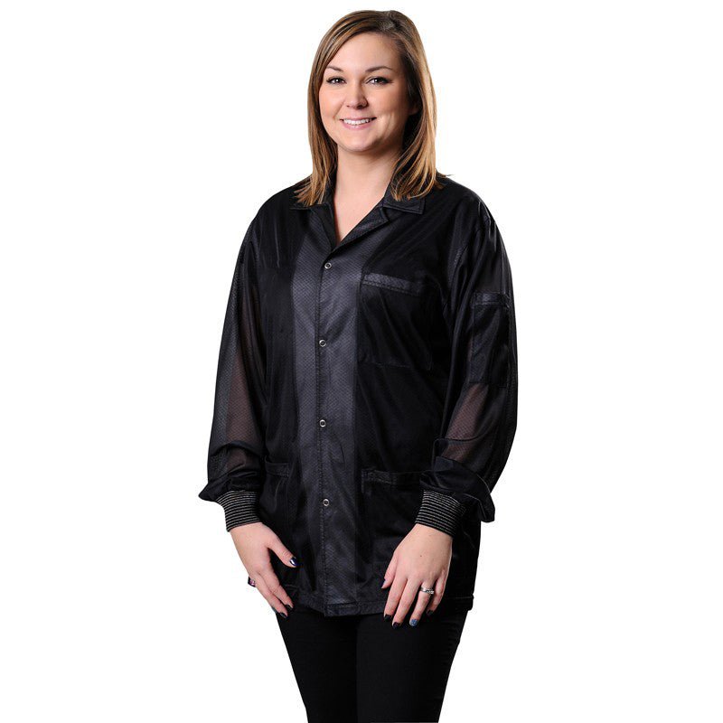 Desco 73866 Statshield ESD - Safe Black Jacket W/Cuffs, 3X - Large MTESolutions