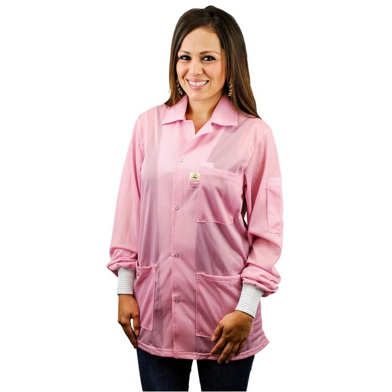 Desco 74203 Esd - Safe Statshield Pink Jacket With Knitted Cuffs, Large MTESolutions