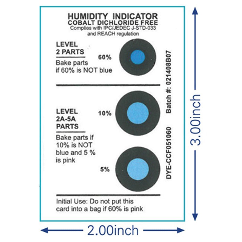 Dou Yee DYE - CDF051060 - T125 - US Cobalt Dichloride Free Humidity Indicator Card, 3 Spot, 5000 Total MTESolutions