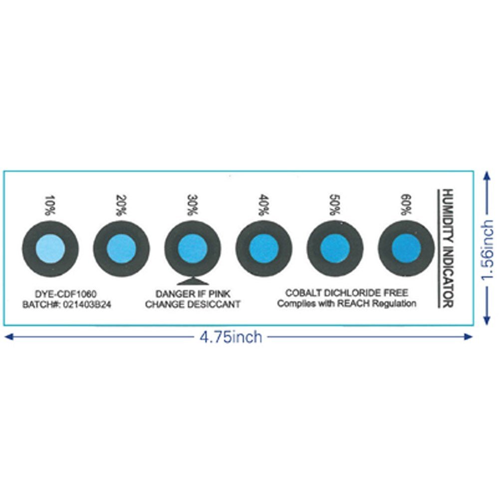 Dou Yee DYE - CDF1060 - T200 - US Cobalt Dichloride Free Humidity Indicator Card, 6 Spot, 2000 Cards Total MTESolutions