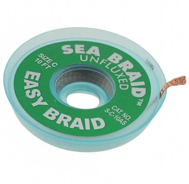 Easybraid S - C - 10AS, Sea Braid Desoldering Braid, .075" x 10', 25 per Pack MTESolutions