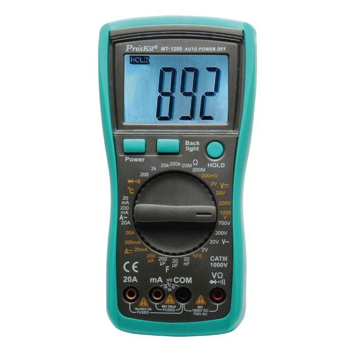Eclipse Tools MT - 1280, Digital True RMS Multimeter, 3 - 5/6 Digits, 5999 Counts MTESolutions