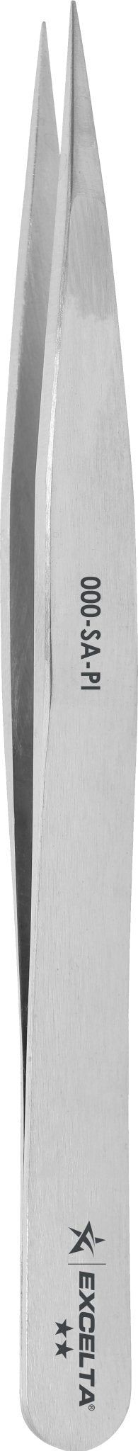 Excelta 000 - SA - PI Tweezers - 2 Star Straight Strong Medium Point - Anti - Mag. SS - Radius Tips MTESolutions