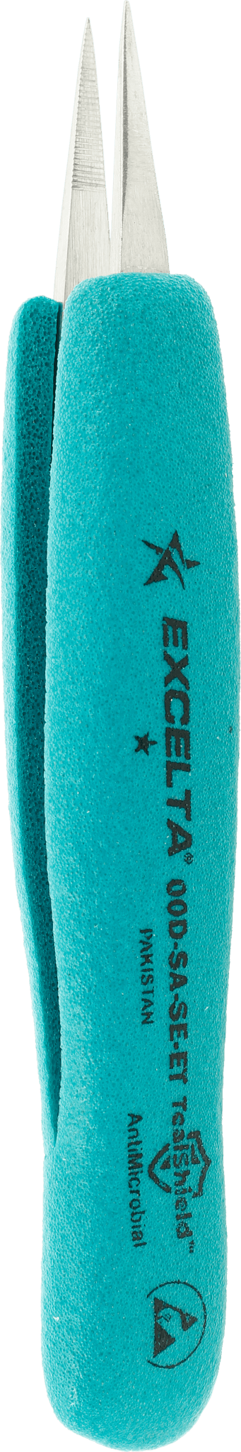 Excelta 00D - SA - SE - ET Tweezers - 1 Star Straight Strong Medium Point - Anti - Mag. SS - Serrated Tips - Ergo MTESolutions