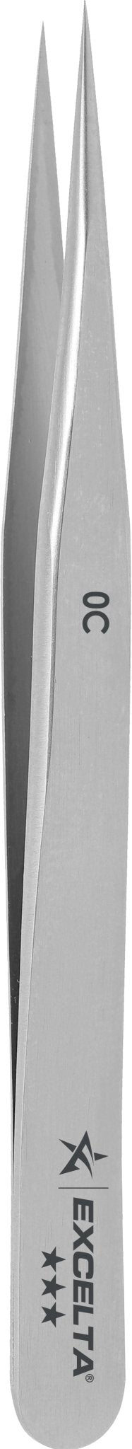 Excelta 0C Tweezers - 3 Star Straight Fine Point - Carbon Steel MTESolutions