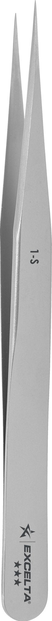 Excelta 1 - S Tweezers - 3 Star Straight Very Fine Point - SS MTESolutions