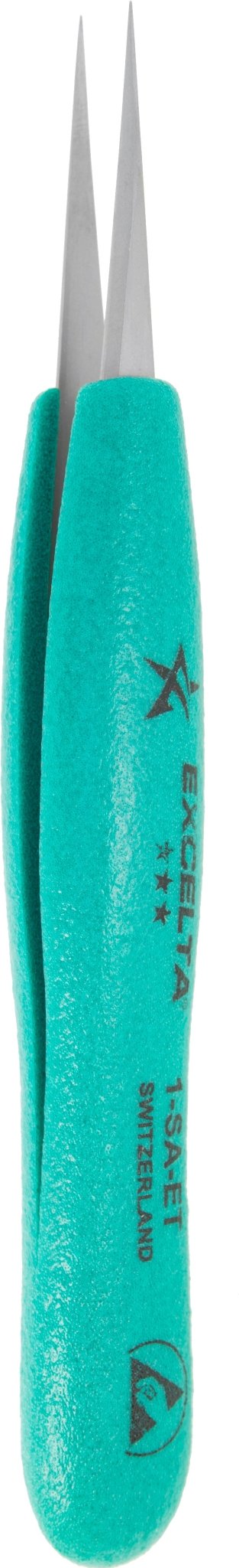 Excelta 1 - SA - ET Tweezers - 3 Star Straight Very Fine Point - Anti - Mag. SS - Ergo MTESolutions