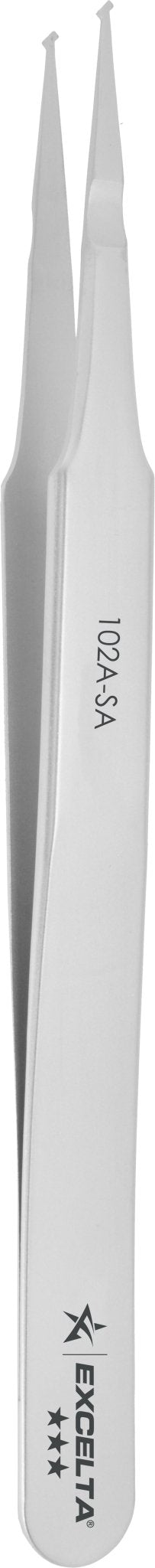 Excelta 102A - SA Tweezers - Smd - 45° Angled .07" X .03" Paddle Tip - Anti - Mag. SS - Anti - Crush MTESolutions