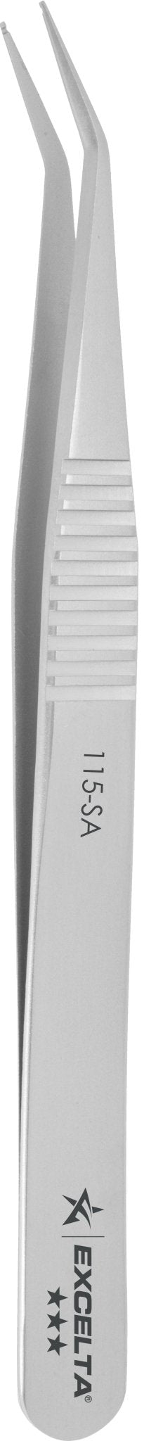 Excelta 115 - SA Tweezers - Smd - 30° Bent Anti - Mag. SS - .02" Hole In Tip MTESolutions