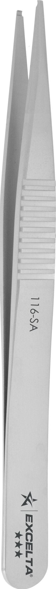 Excelta 116 - SA Tweezers - Smd - Straight Anti - Mag. SS - .04" Groove In Tip MTESolutions
