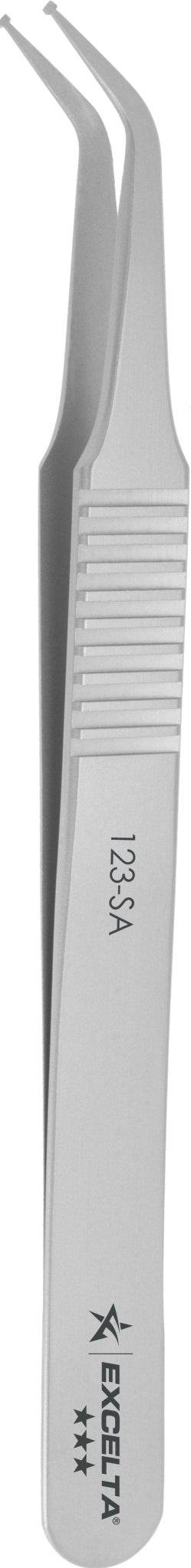 Excelta 123 - SA Tweezers - 35° Smd - Bent .02" X .028" Paddle Tip - Anti - Mag. SS MTESolutions