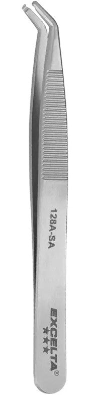 Excelta 128A - SA Tweezers - Small Parts Handling - 45° Angled Anti - Mag. SS MTESolutions