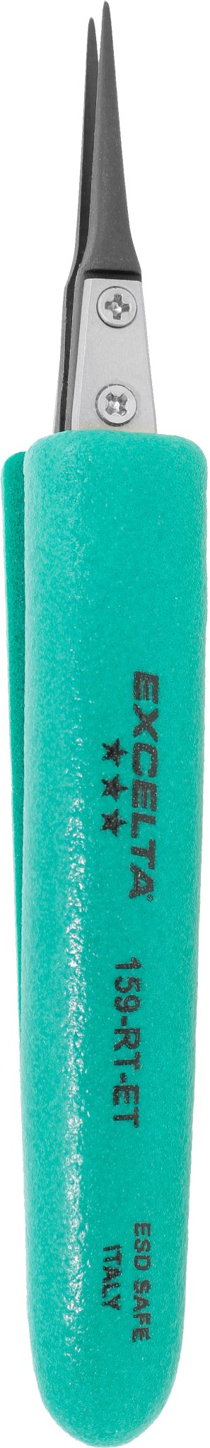 Excelta 159 - RT - ET Tweezers - Replaceable Carbon Fiber .012" X .011" Tip - Ergo Grips MTESolutions