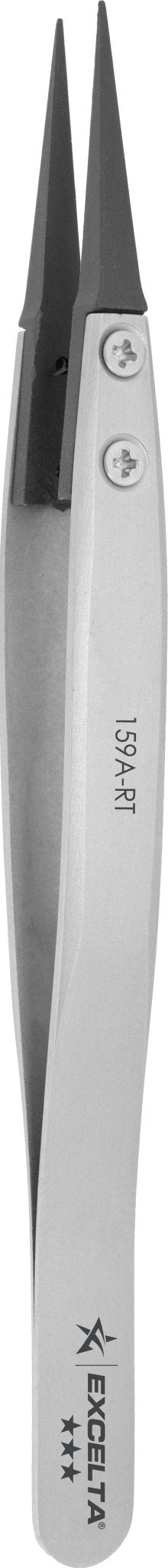 Excelta 159A - RT Tweezers - Replaceable Carbon Fiber .02" X .015" Tip - Straight MTESolutions