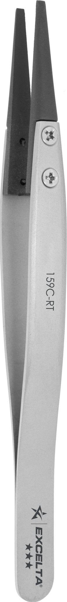 Excelta 159C - RT Tweezers - Replaceable Carbon Fiber . - 08" X .055" Tip - Straight MTESolutions