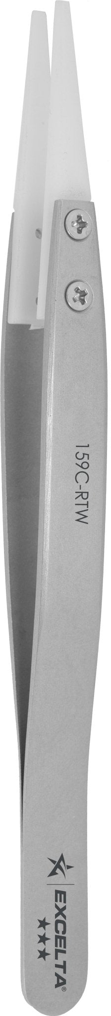 Excelta 159C - RTW Tweezers - Replaceable Acetal .08" X .035" Tip - Straight MTESolutions