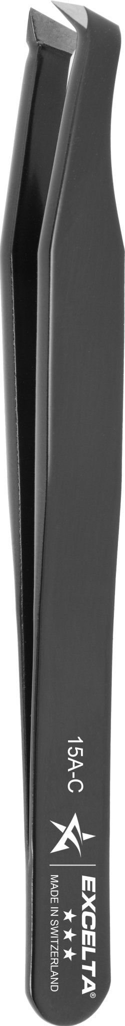 Excelta 15A - C Tweezers - Cutting - Angulated Carbon Steel MTESolutions