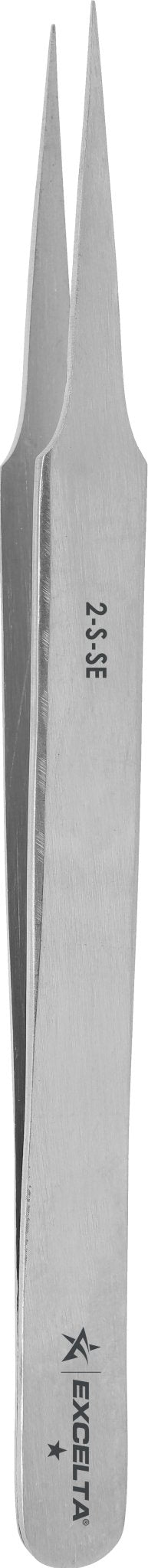 Excelta 2 - S - SE Tweezers - Straight Tapered Fine Point - SS, Pack of 12 MTESolutions