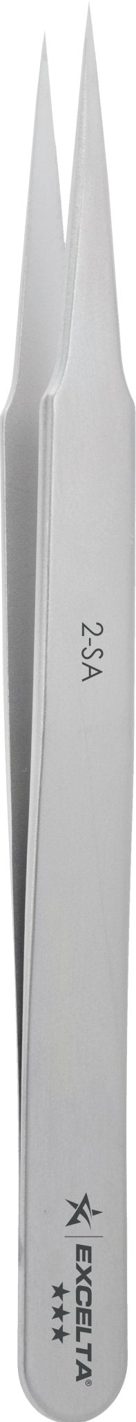 Excelta 2 - SA Tweezers - 3 Star Straight Tapered Fine Point - Anti - Mag. SS MTESolutions