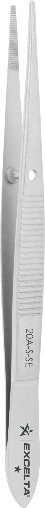Excelta 20A - S - SE Tweezers - Straight Strong Point - SS - Serrated MTESolutions